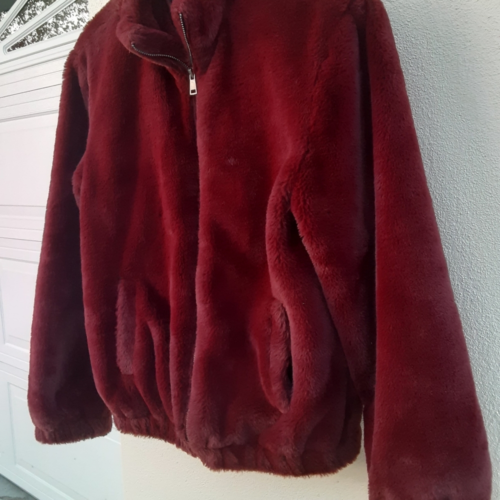 Cynthia Rowley Plush Bomber Jacket S - Picture 2 of 6